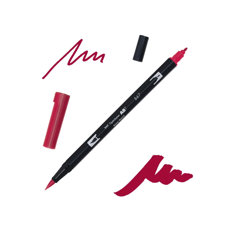 Tombow abt dual brush pen kétvégű filctoll - 847, crimson