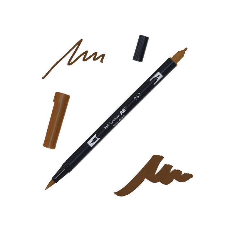 Tombow abt dual brush pen kétvégű filctoll - 969, chocolate