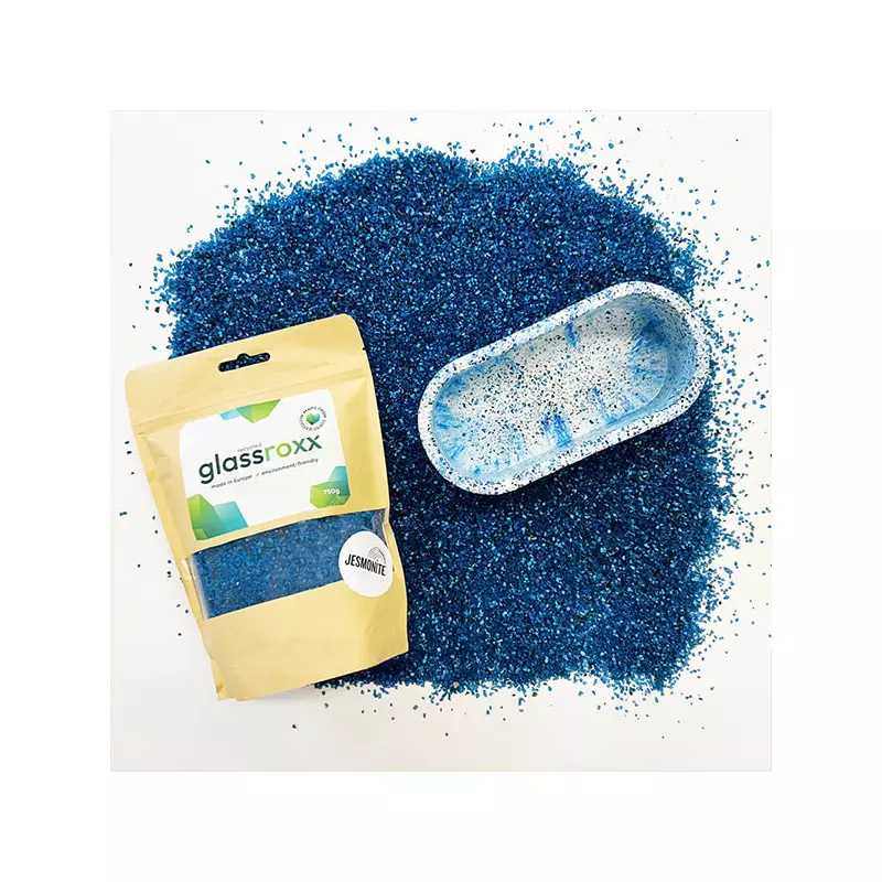 Jesmonite GlassRoxx üveggranulátum, 150 g - gentian blue