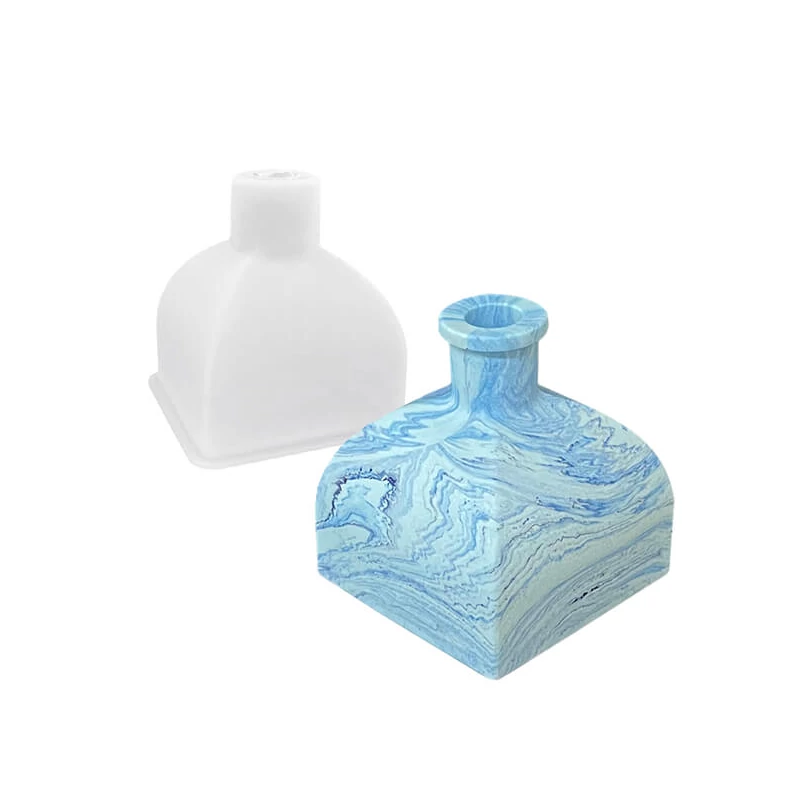 Jesmonite szilikon öntőforma akril- és műgyantához - szögletes váza, palack, 7,7x7,9 cm