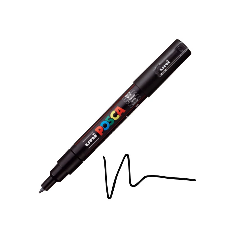 UNI POSCA PC-1M filctoll 0,7-1 mm - 24, fekete