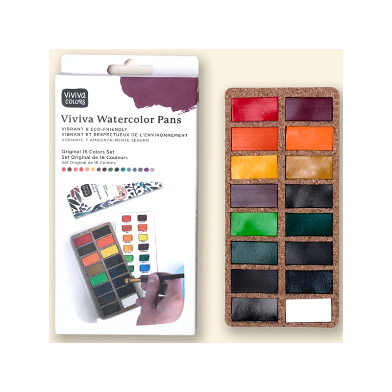 Viviva akvarellfesték készlet, 16 db, Original colors