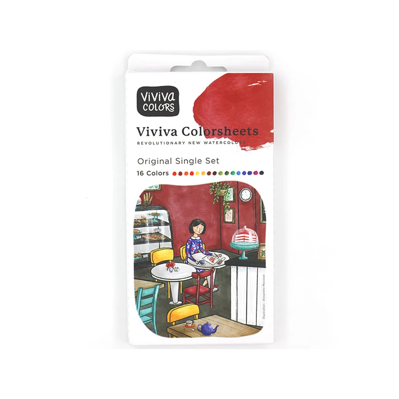 Viviva Colorsheets akvarellfestő papírpaletta készlet - 16 szín, Original Single Set