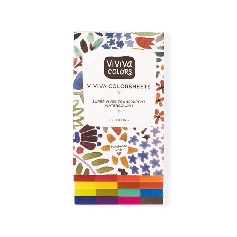 Viviva Colorsheets akvarellfestő papírpaletta készlet - 16 szín, Original Single Set