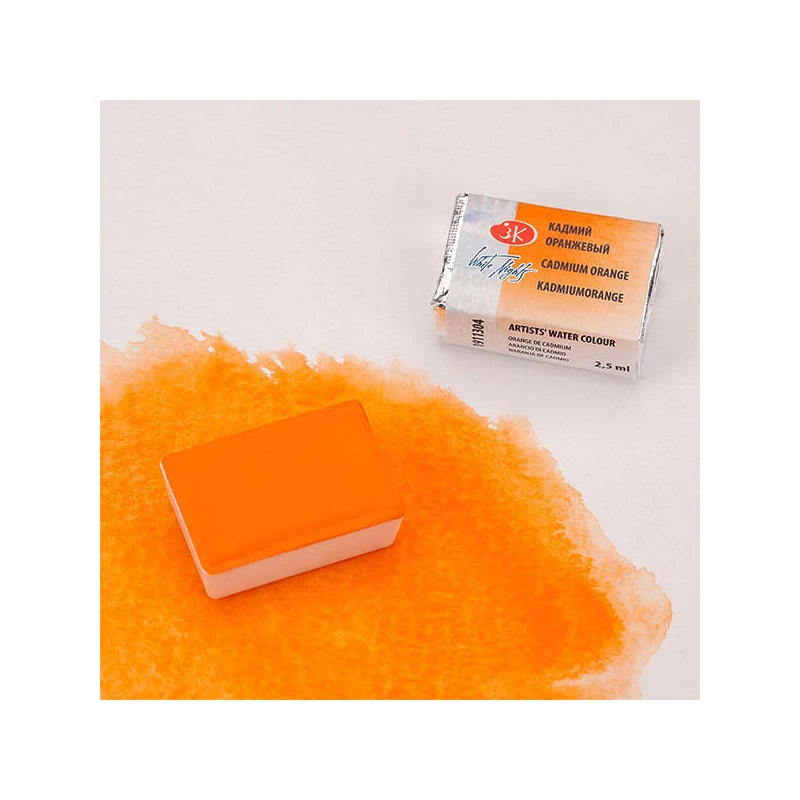 White Nights szilkés akvarellfesték, 2,5 ml - 304, cadmium orange