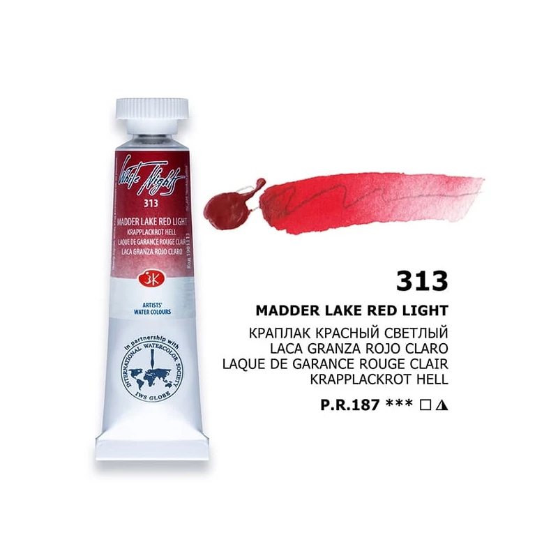 White Nights tubusos akvarellfesték, 10 ml - 313, madder lake red light