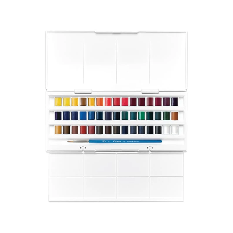 Winsor&Newton Cotman akvarellfesték készlet, 45x1/2 + ecset - Studio