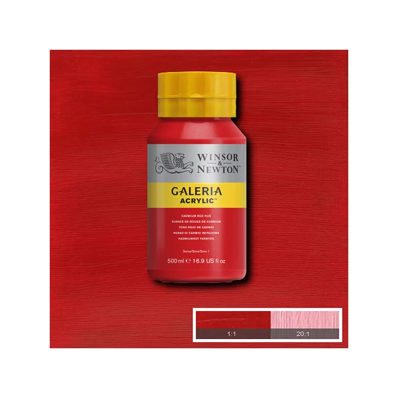 Winsor&Newton Galeria akrilfesték, 500 ml - 095, cadmium red hue