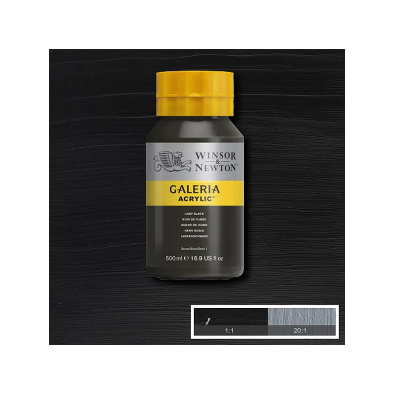 Winsor&Newton Galeria akrilfesték, 500 ml - 337, lamp black