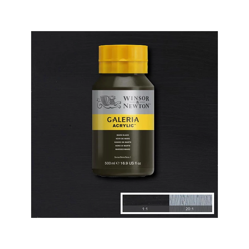 Winsor&Newton Galeria akrilfesték, 500 ml - 386, mars black