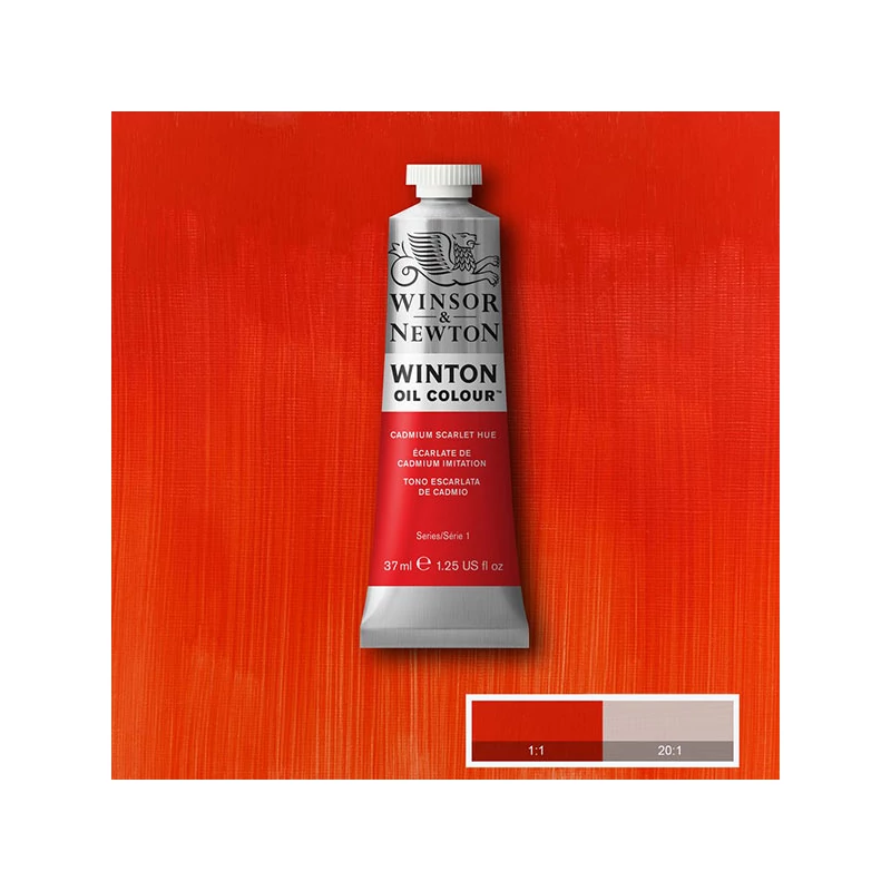 Winsor&Newton Winton olajfesték, 37 ml - 107, cadmium scarlet hue