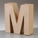Papírmasé betű - M, 10 cm